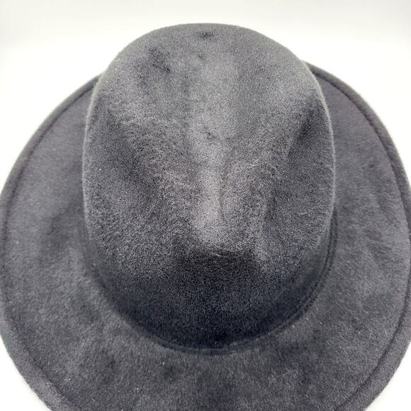 NWT Universal Thread Black 100% Polyester Standard Brim Adjustable Fedora Hat - Picture 5 of 10